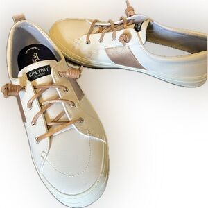 Sperry Women's Cream and Tan Athletic Shoes